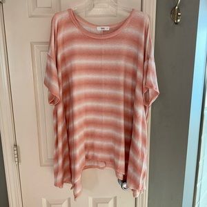 Oversized peach stripe shirt
